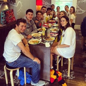 The gang from Ormond College enjoying dinner. at Mantra Lounge in Carlton