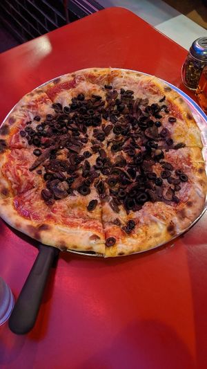 Vegan mushroom and Olive pizza. at Biga Pizza in Missoula