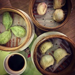freshly served Dimsum  at Siao Su Hung 小蔬抗 in New Taipei City