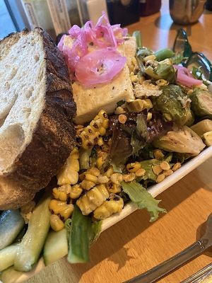 Buddha Bowl with tofu. July 2024 special.  at Portage Bay Cafe - South Lake Union in Seattle