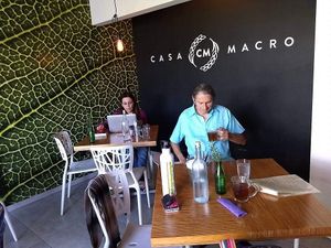 Nice spaces to eat at Casa Macro in Monterrey