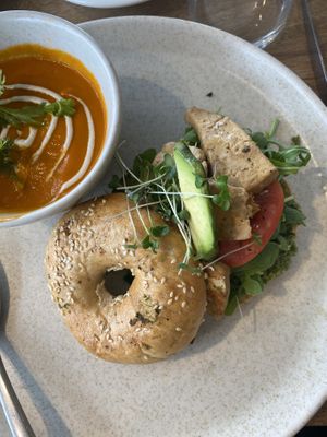 Tofu bagel  at Casa Macro in Monterrey