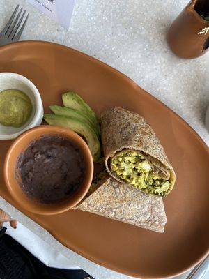 Scrambled tofu wrap  at Casa Macro in Monterrey