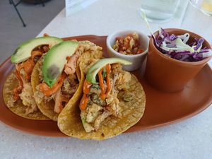 Vegatable tempura tacos at Casa Macro in Monterrey