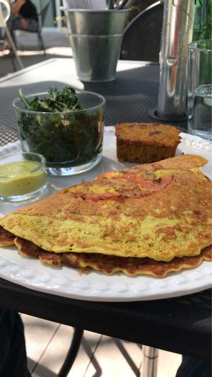 Garbanzo flour Omelette  at Casa Macro in Monterrey