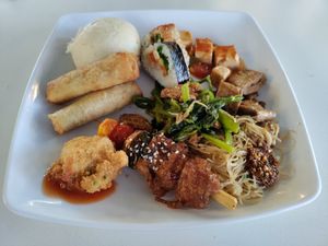Yummy selection of fried and non-fried foods at Primavera in Guatemala City