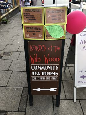 Sign from the Main Street  at The Assembly Rooms in Glastonbury