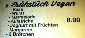 Vegan breakfast is available too. at Cafe Central in Flensburg