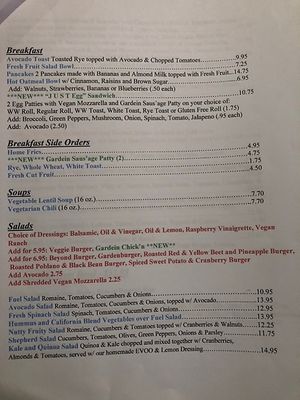 Menu  at Fuel Cafe in Hicksville