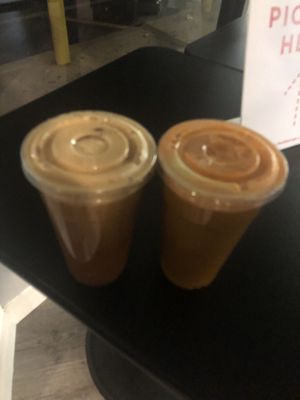 Fresh apple juice - just apple 
Diabetes helper juice -carrot celery cucumber   at Fuel Cafe in Hicksville