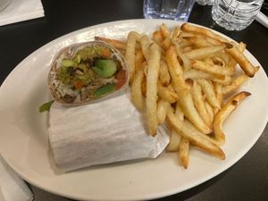 Deluxe vegan wrap at Fuel Cafe in Hicksville