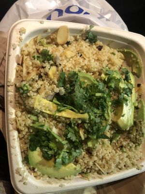 Quinoa avocado almond cilantro onion   at Fuel Cafe in Hicksville