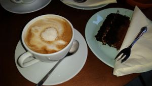 cappuccino at Charlie's Vegan Food & Coffee in Berlin