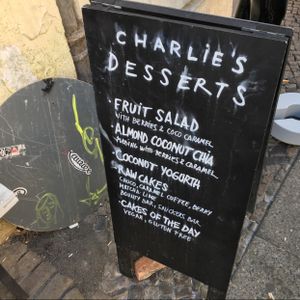 menu at Charlie's Vegan Food & Coffee in Berlin