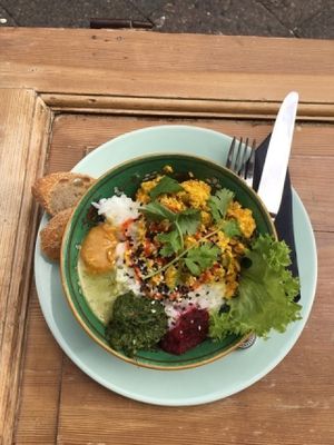 Scrumbled Tofu with Rice
Rührtofu mit Reis at Charlie's Vegan Food & Coffee in Berlin