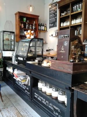 Counter at Charlie's Vegan Food & Coffee in Berlin