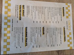Food menu at Stack'D By Sand & Stone in Milford Haven