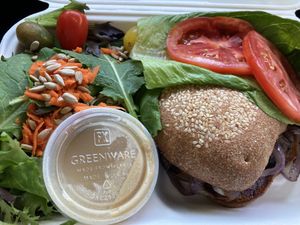 Portobello Burger at Nature's Kitchen Cafe in Yreka