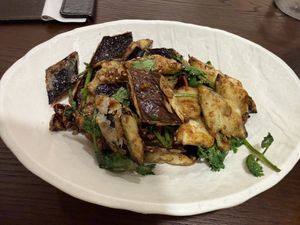 Fried eggplant  at XiaoQiao DaMei Vegetarian Cuisine (JLC Jinling Zhonghuan Branch) - 小乔大美·蔬食料理(JLC金陵中环店) in Nanjing
