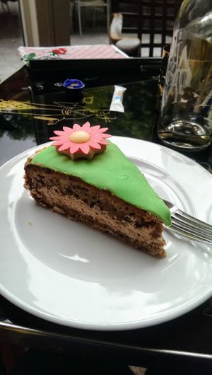 Chocolate marzipan cake at Elle n' Belle in Zurich