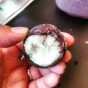 Coconut bliss ball at In The Raw Sprouting Center in Porters Lake