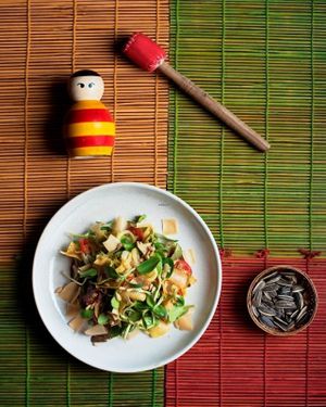 Sunflower Leaves and Crispy Wheat Flakes Salad at Burma Burma in Mumbai