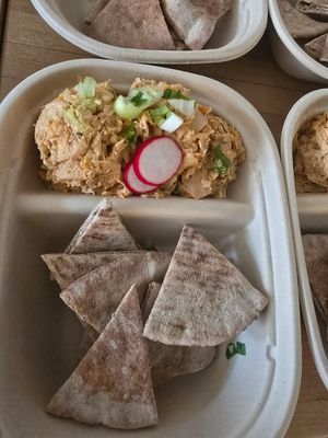 White Bean Dip with  Pita at Ruby Reds Vegan Ready-to-Eat Meals in Washington