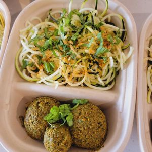 Pistachio Pate with Zucchini Noodles at Ruby Reds Vegan Ready-to-Eat Meals in Washington