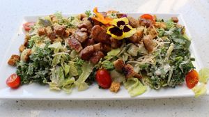 Caesar salad with vegan chicken   at JOi Café in Westlake Village