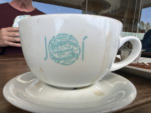 The 51/50 with vegan whip. We also had the pancakes and tofu scramble. JOI is vegan, fair trade, and organic. Most Excellent taste, service, and price!   at JOi Café in Westlake Village