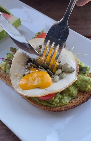 vegan egg  at JOi Café in Westlake Village
