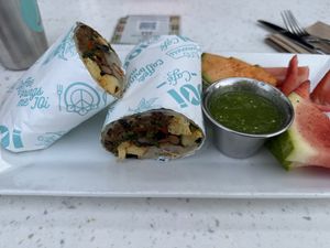 Breakfast burrito (it was just ok!)  at JOi Café in Westlake Village