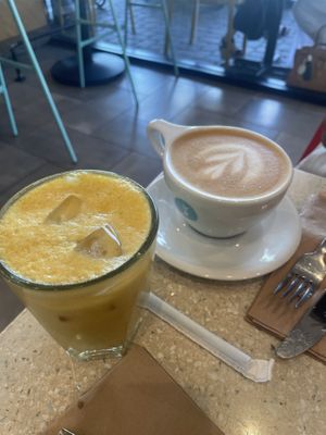golden state (iced) and latte  at JOi Café in Westlake Village