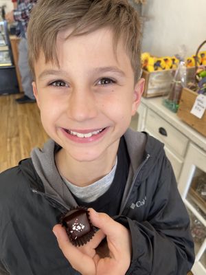 Vegan kid approved! Peppermint truffle   at Mama Ganache in San Luis Obispo