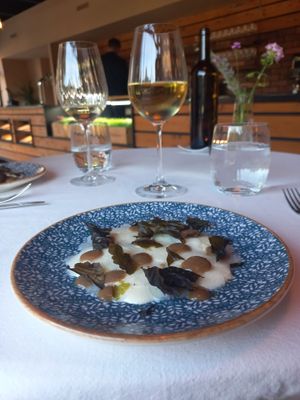 Kohlrabi with sherry emulsion at Leaf in Prague
