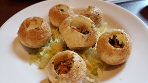 Pani puri ($10). Interesting and unusual. at Luong-Loi Restaurant in Wheaton