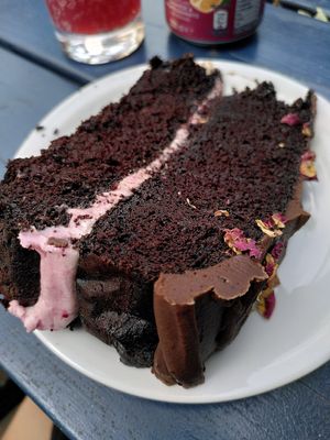 Chocolate and rose (July 2022) at Rainbows End Cafe in Glastonbury