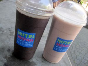 Gigantic smoothies at Cafe Nutrimania in Montreal