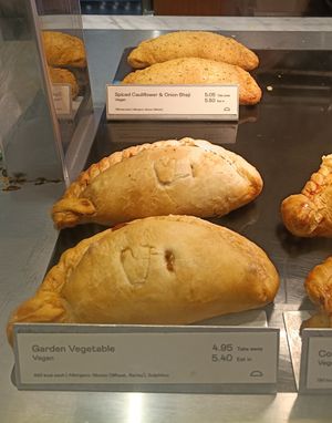 Vegan filled pasties at Cornish Bakery Exeter  in Exeter