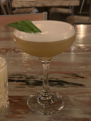 House basil cocktail at MeeT on Main in Vancouver