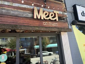 Small sign outside- easy to miss  at MeeT on Main in Vancouver