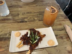 Korean bites with Sriracha mayo  at MeeT on Main in Vancouver