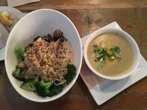top: the macro
bottom: creamy broccoli and cauliflower (soup of the day) at MeeT on Main in Vancouver