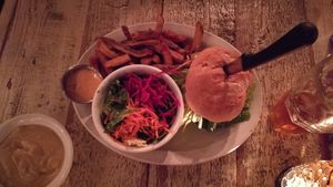 Double-double burger at MeeT on Main in Vancouver