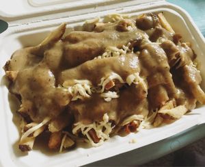Vegan Poutine at Bonobo's Foods in Thunder Bay