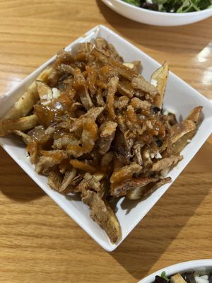 Spicy vegan poutine  at Bonobo's Foods in Thunder Bay