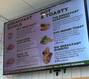 Oats, açaí bowls, breakfast burritos, toast, and sandwiches   at PDX - Kure Superfoods - Between Terminal C & D in Portland