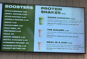 High protein smoothie / meal smoothie options too!   at PDX - Kure Superfoods - Between Terminal C & D in Portland