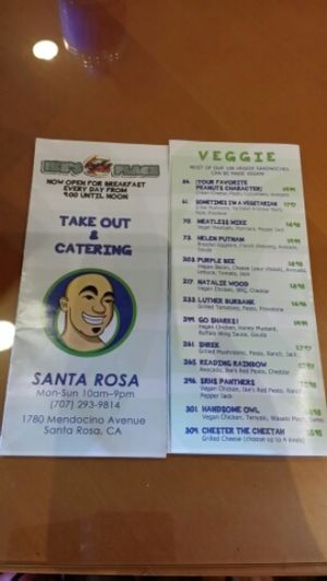 Ike's Take Out Veggie Menu at Ike's in Santa Rosa
