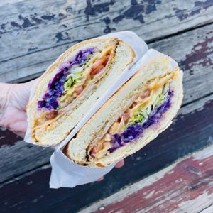 The Pee Wee: Vegan Turkey. Purple Slaw. French Dressing. Dirty Hot Sauce.  at Ike's in Santa Rosa